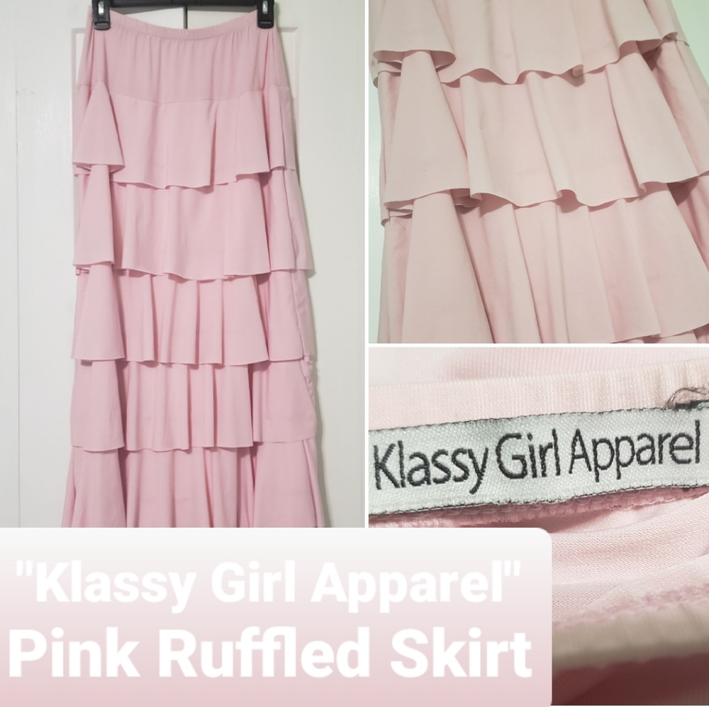 KLASSY GIRL APPAREL Pink Ruffled Skirt